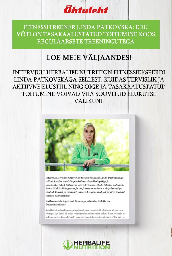 Fitnessitreener Linda Patkovska: edu võti on tasakaalustatud toitumine koos regulaarsete treeningutega