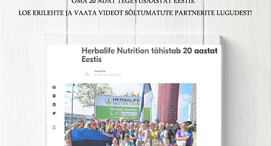Herbalife Nutrition - 20 aastat Eestis