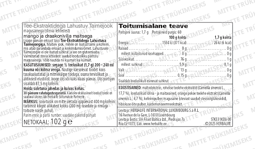 Растворимый травяной напиток со вкусом манго и питахайи (102 g)