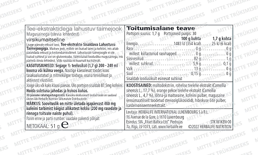 Lahustuv taimejook virsiku maitsega (51 g)